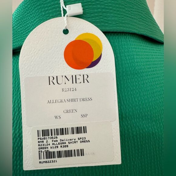 Rumer The Label Allegra Shirt Dress in Green Mini with collar S - Picture 8 of 14